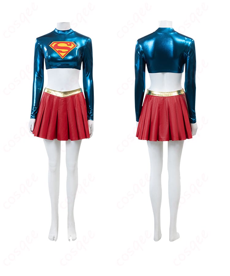 スーパーガール コスプレ衣装 前後ディテール比較|細部までこだわった立体的な仕上がりを確認
