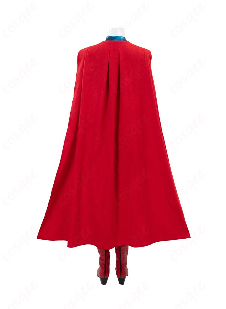 スーパーガール コスプレ衣装 背面全体画像|躍動感あるマント付きデザインが魅力!