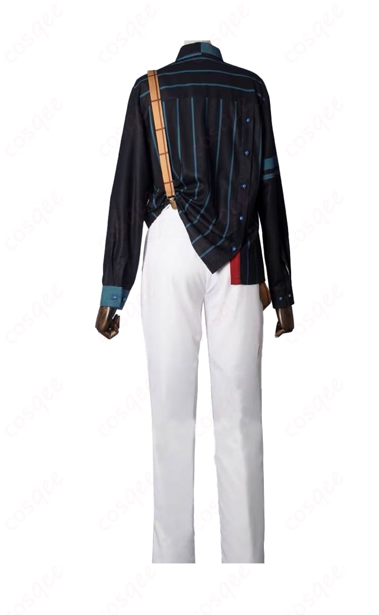 敬人塾コスプレ衣装 背面ビュー バッジ&サスペンダー再現度チェック