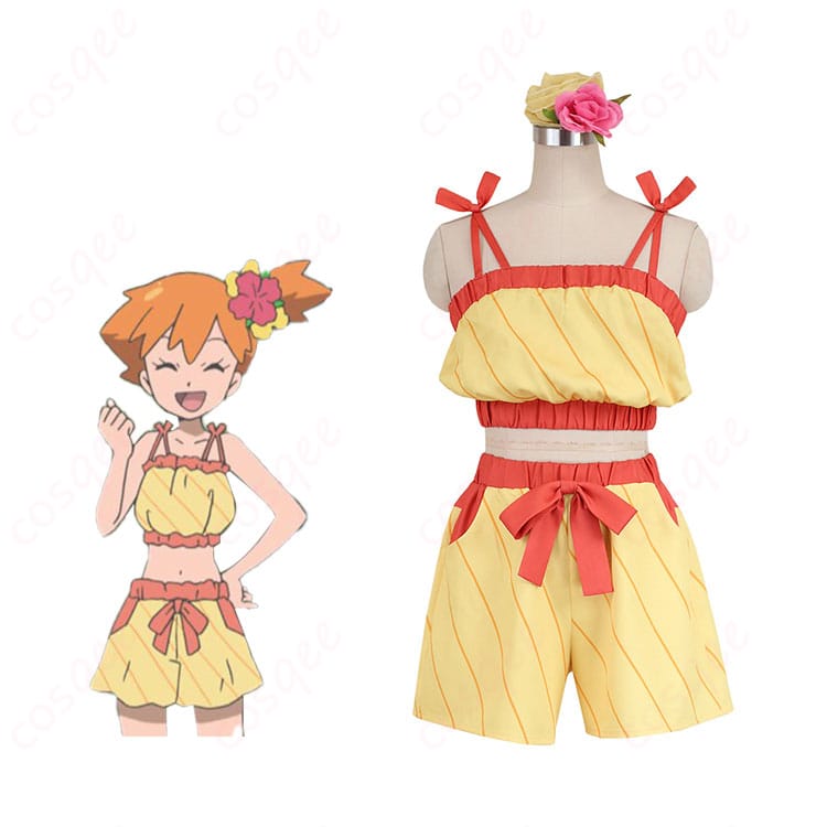 商品服装とキャラクターのコラボレーション:ポケモンSM カスミのコスプレ衣装、詳細なデザインと再現度