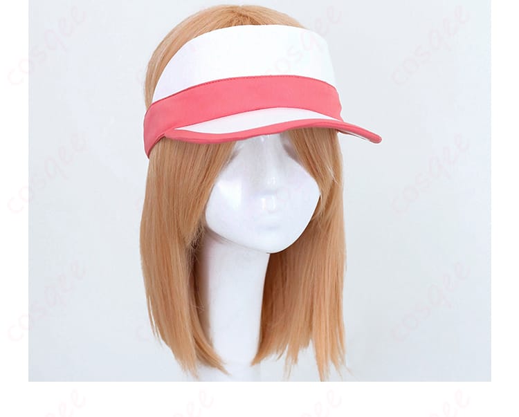 ポケモンBW2 メイ コスプレ衣装の帽子装飾の詳細、キャラクターらしいデザインで再現。