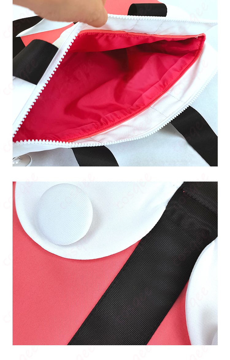 ポケモンBW2 メイ コスプレ衣装の肩バッグ内部のディテール、収納力と使いやすさを兼ね備えたデザイン。