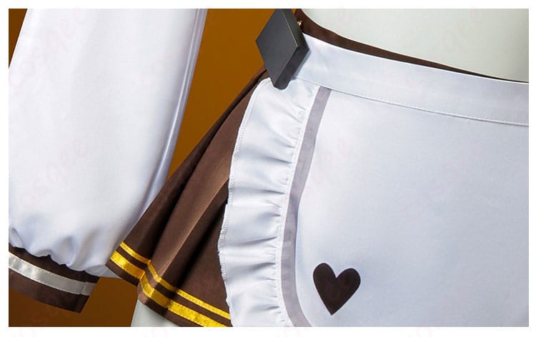 スカートとエプロンの装飾ディテール画像。スカートとエプロンのデザイン、装飾の細かさを示す。