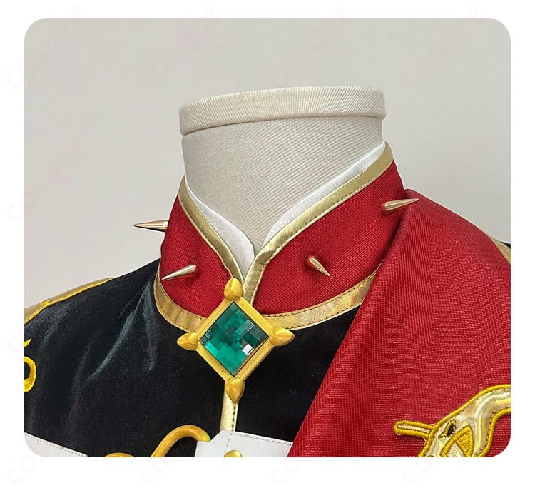 ウロボロス衣装の襟飾りの詳細。繊細なデザインと美しい刺繍が特徴です。