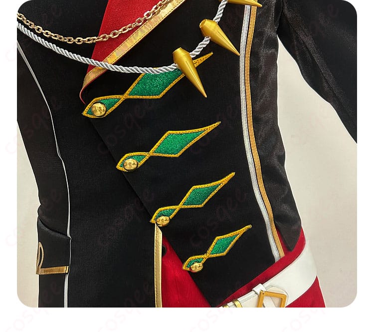 ウロボロス衣装の門襟部分のデザイン。細かな刺繍が施された高精度な仕上がりです。