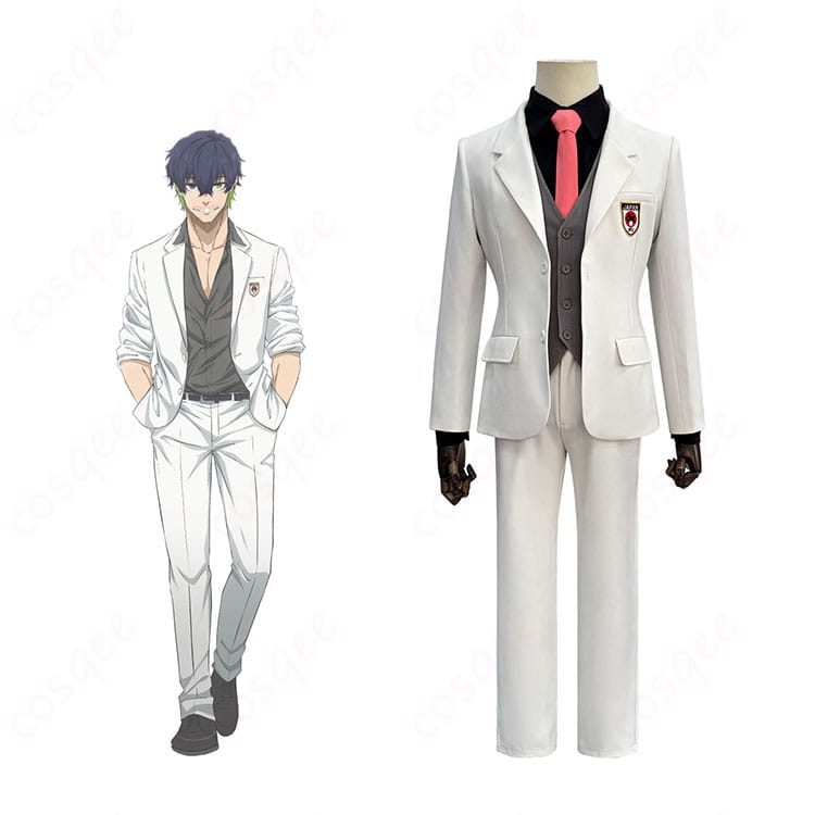 商品服装とキャラクターのコラボ画像 - 糸師冴とオリヴァ・愛空の高再現コスプレ衣装。アニメブルーロックのキャラクターを忠実に再現。