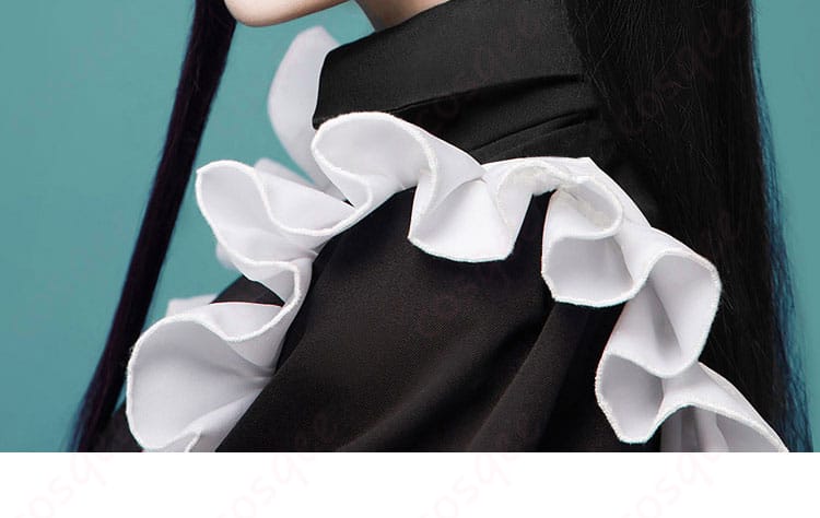 古見硝子 メイド服 コスプレ衣装の肩袖部分のディテール。しっかりとした作りで、着心地も抜群。