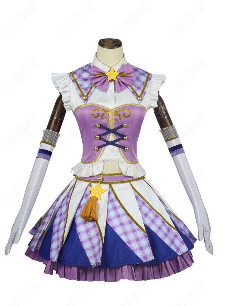 紫吹蘭 コスプレ衣装 Soleil 正面図。美しいデザインと高精度な再現が特徴のアイカツ!コスプレ衣装。