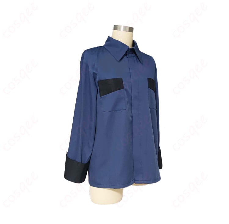 青葉つむぎ私服(春~夏)コスプレ衣装の側面画像。服装のフィット感やシルエットがよく分かります。