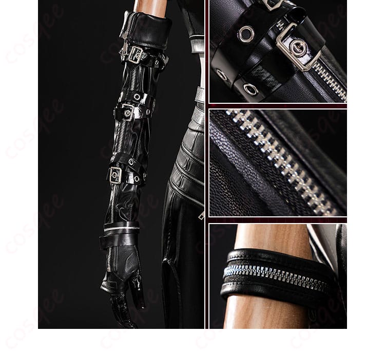 主人公プレイヤー コスプレ衣装の手袋の装飾詳細。完璧に再現されたキャラクターのアクセサリー。