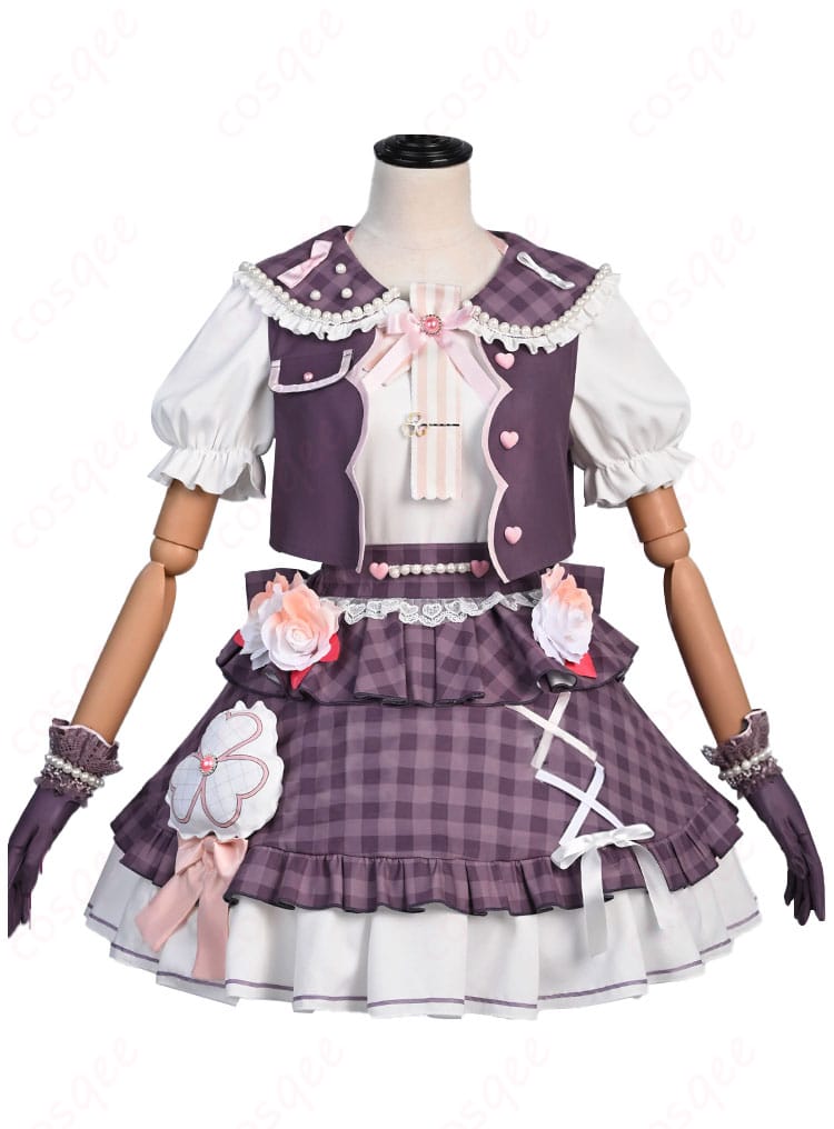 桃井愛莉 4周年 MORE MORE JUMP! コスプレ衣装の正面画像。華やかなデザインと細部まで再現された特徴的なディテール。