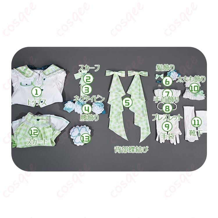 プロセカ 日野森雫 4周年コスプレ衣装 清楚で華やかに映えるステージ映えセット - 7枚目の画像