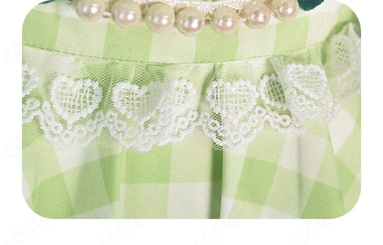 プロセカ 日野森雫 コスプレ衣装のスカートの花蕾装飾。精緻な仕上がりとディテール。