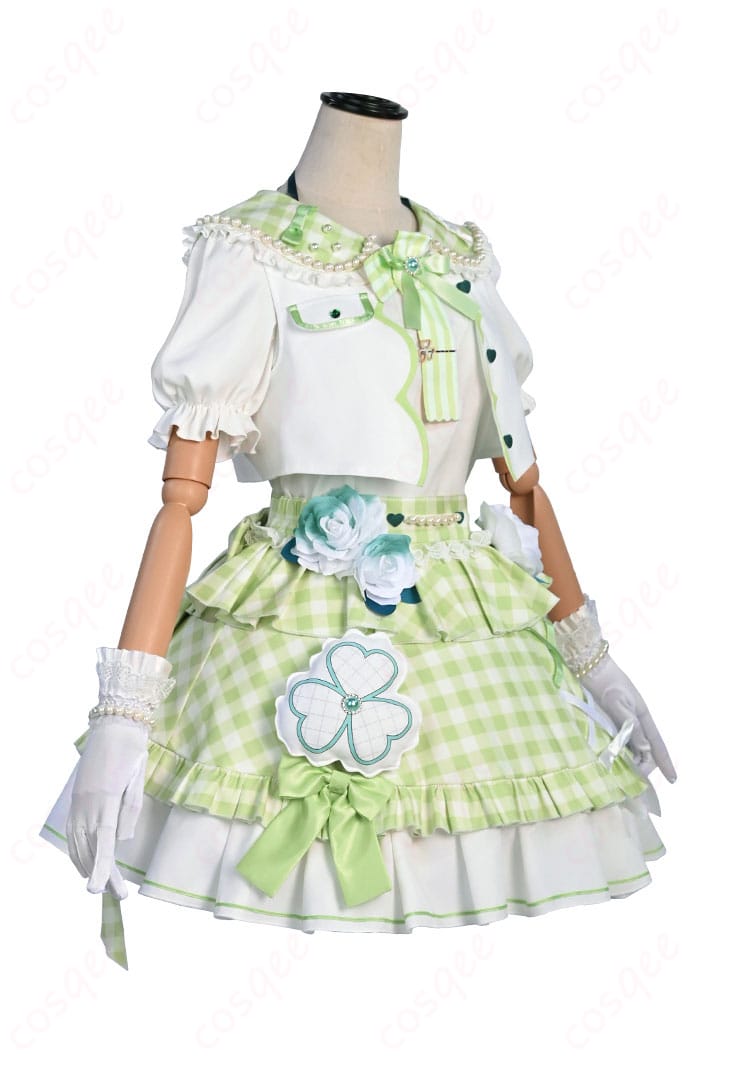 プロセカ 日野森雫 コスプレ衣装の側面画像。衣装のフィット感とシルエットが分かります。