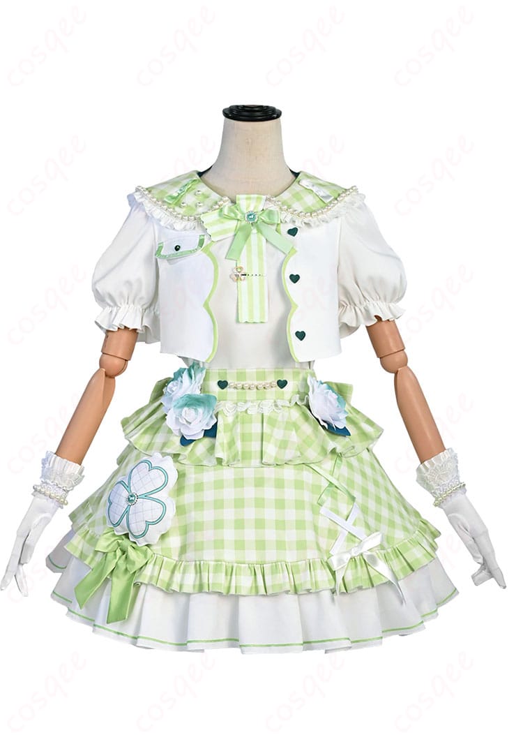 プロセカ 日野森雫 コスプレ衣装の正面画像。衣装の細部や装飾がよく見えます。