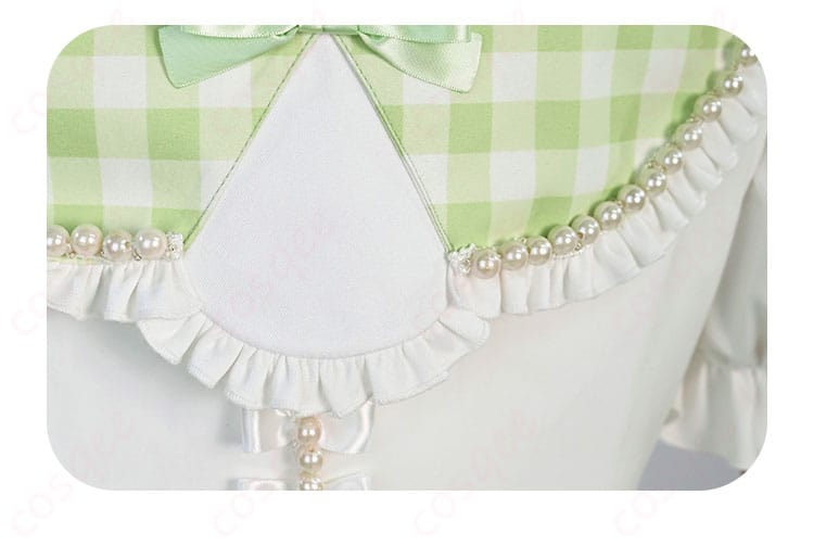 プロセカ 日野森雫 コスプレ衣装の衣領装飾細部。繊細な刺繍とデザインが特徴です。