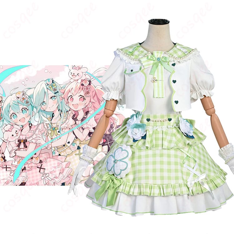 プロセカ 日野森雫 コスプレ衣装とキャラクターの再現画像。詳細なデザインが確認できます。