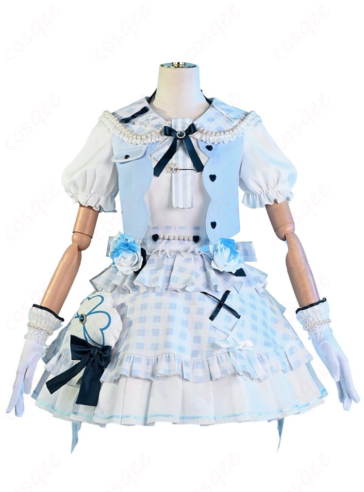 商品正面画像。桐谷遥のコスプレ衣装の正面デザインとディテールを確認できます。