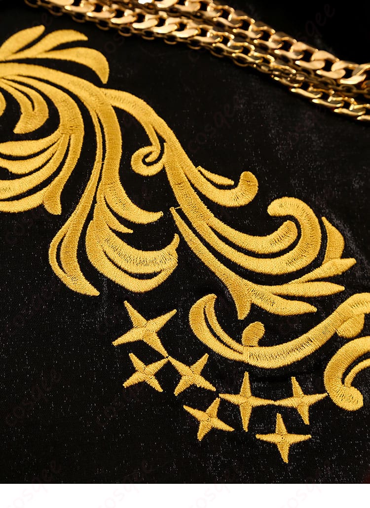 ディズニー ツイステ 5周年記念衣装の服装のパターン装飾の詳細。高い再現性で魅力的なデザイン。