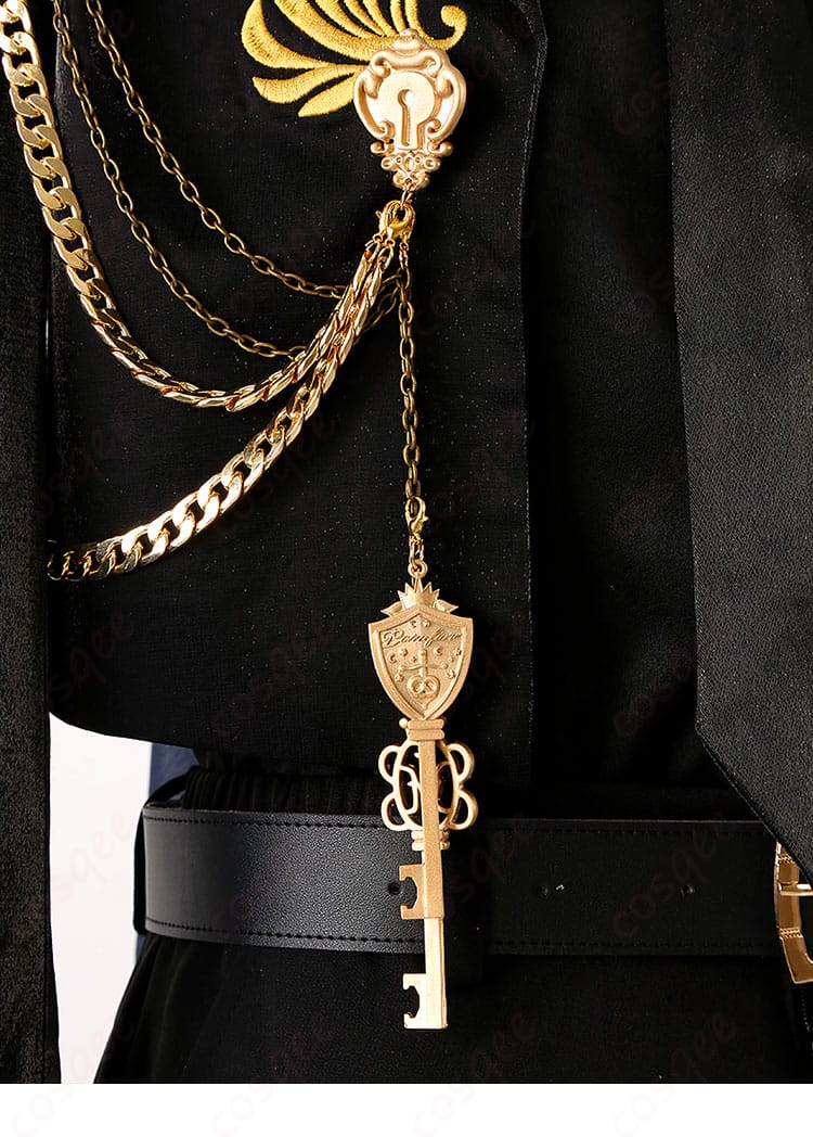 ディズニー ツイステ 5周年記念衣装の肩飾りの詳細。精緻なデザインとディテールが際立っています。