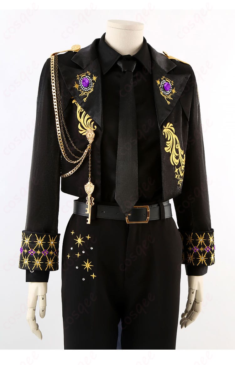 ディズニー ツイステ 5周年記念衣装の衣襟装飾細部。刺繍と素材の美しさが際立っています。