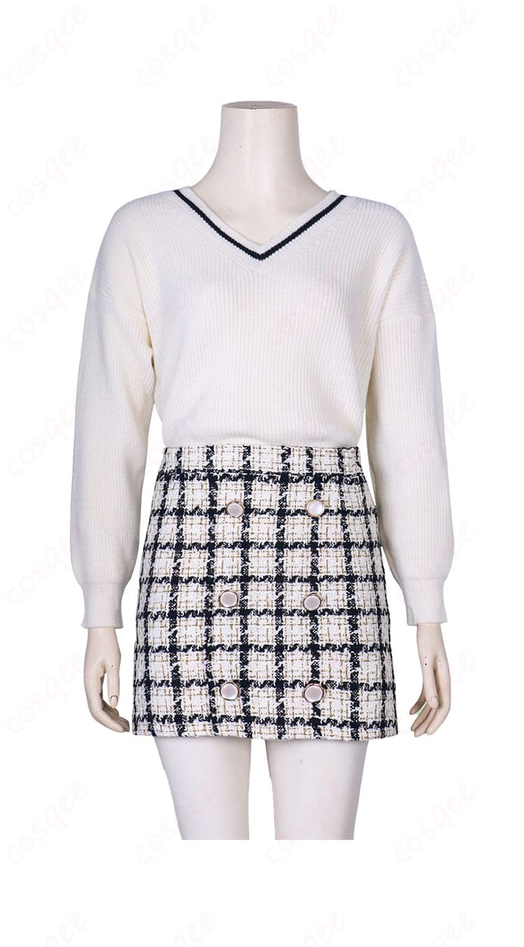 恋と深空 主人公 プレイヤー コスプレ衣装の正面画像。春の出会いバージョンの詳細なデザインと高い再現度を確認。