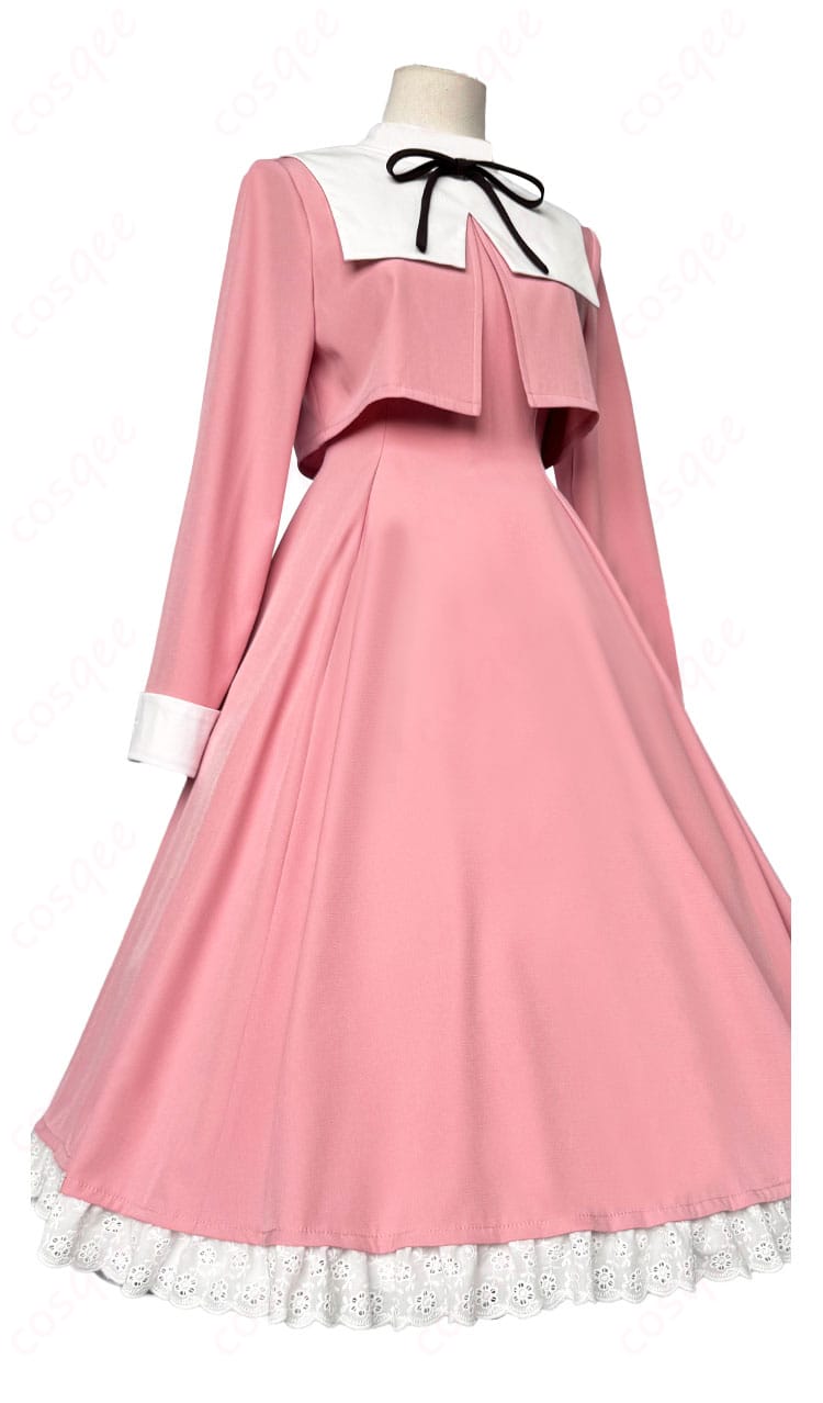 商品右側図 - カードキャプターさくら 大道寺知世 コスプレ衣装 ピンク ワンピースの右側面画像。衣装のシルエットとフィット感が確認できます。
