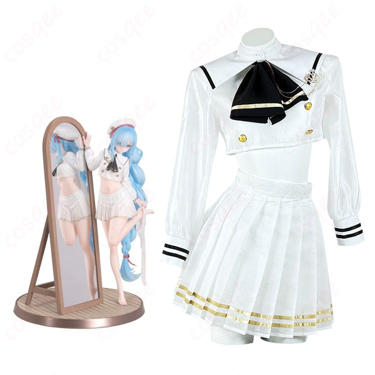 商品服装とキャラクターの組み合わせ画像:アズールレーン ジェーナス コスプレ衣装のキャラクター再現画像。リアルなデザインでキャラクターを忠実に再現。