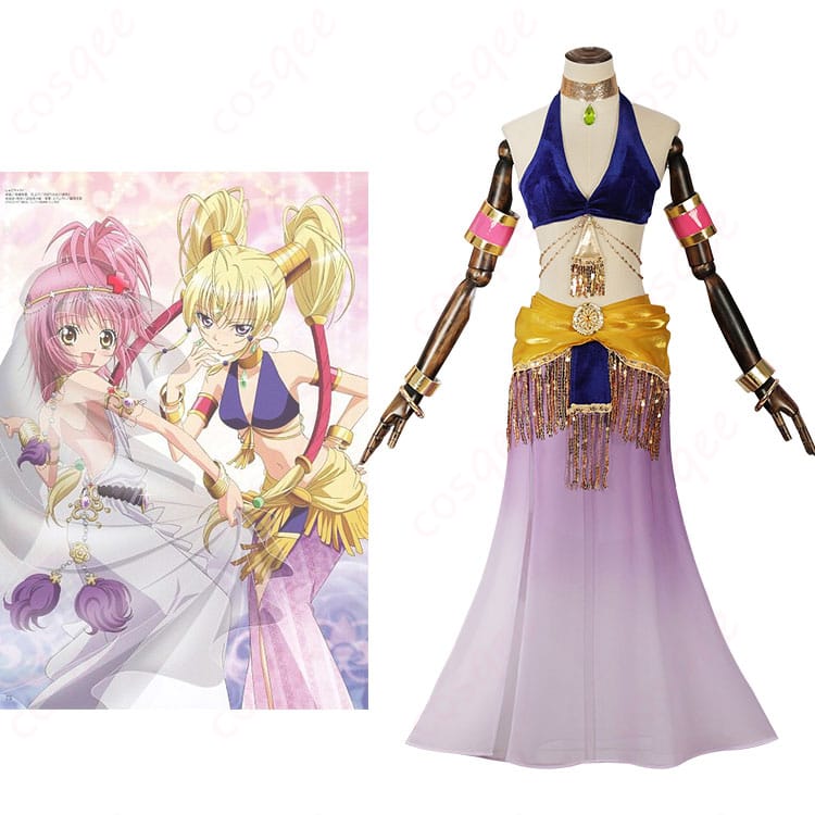 商品服装とキャラクター「ほしな歌唄」のコスプレ衣装の全体像。アニメ「しゅごキャラ!」のキャラクター再現。