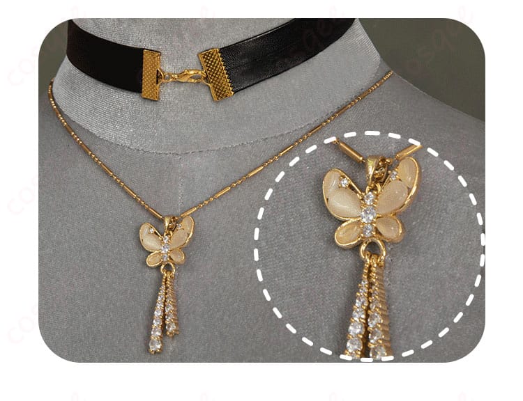 ネックレス装飾の詳細 - 白石杏のコスプレ衣装 Livelylady Dressの首元のデザイン
