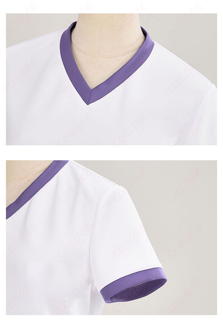 オグリキャップ コスプレ衣装の襟元と袖の装飾細部。ウマ娘の特徴的なデザインを忠実に再現。