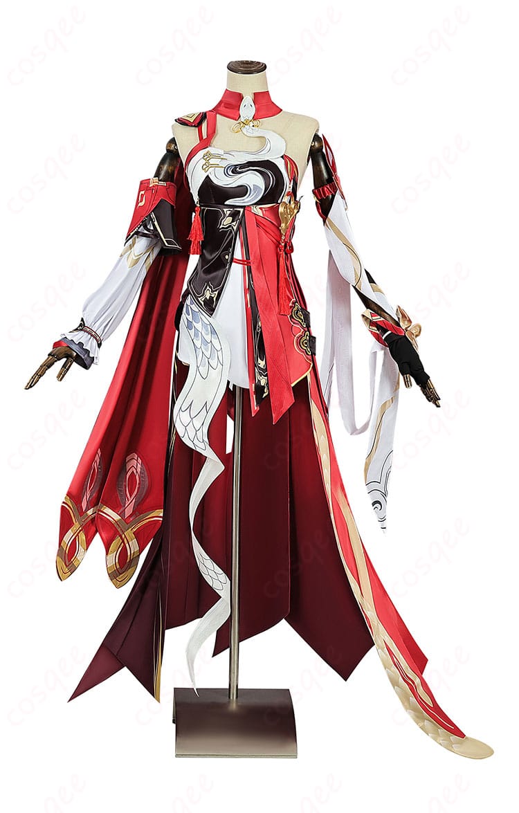 キアナ・カスラナのコスプレ衣装正面画像。ディテールが豊富で、コスプレイベントにぴったり!