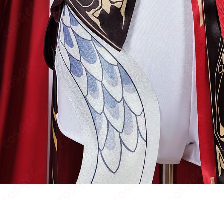 キアナ・カスラナコスプレ衣装の衣摆装飾のディテール。柔らかなフリンジ装飾が美しい。