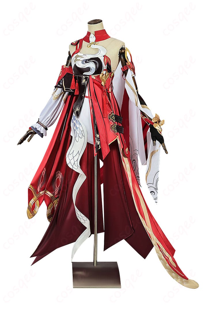 キアナ・カスラナコスプレ衣装の側面画像。服のシルエットと装飾のディテールがよく分かります。