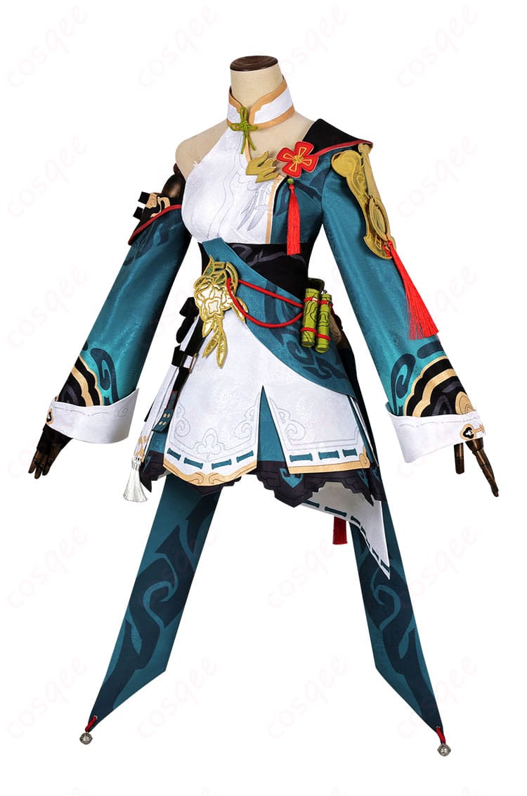 崩壊3rd 李素裳(風来義侠)コスプレ衣装の側面画像。衣装のシルエットやフィット感がよく分かる一枚です。