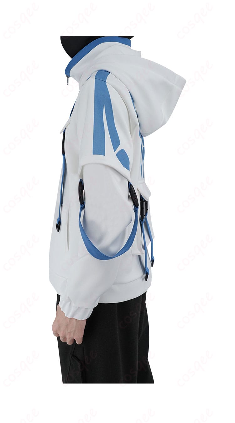 WIND BREAKER 名取慎吾 コスプレ衣装の左側装飾の詳細画像。服の縫製と仕上げの品質が確認できます。