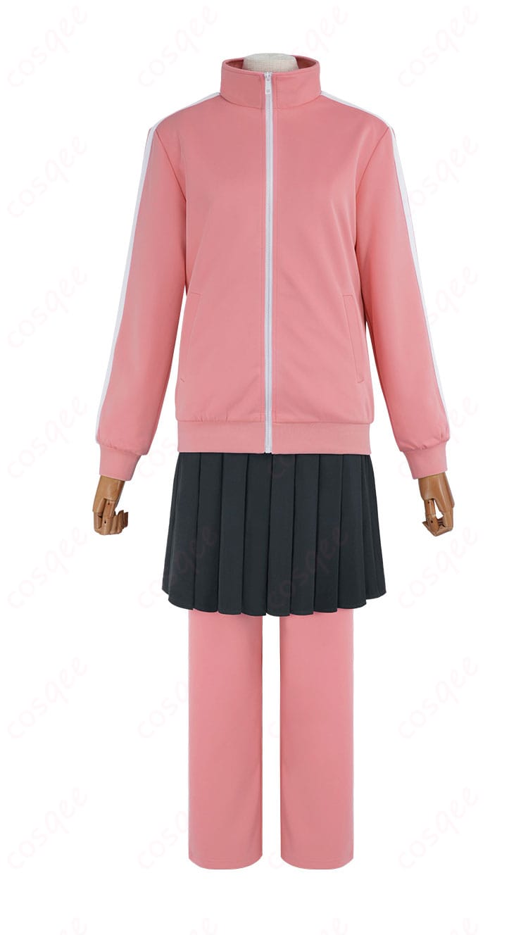 服装着用装飾の詳細画像。後藤ひとりのコスプレ衣装、ライブTシャツとジャージ姿のディテール。