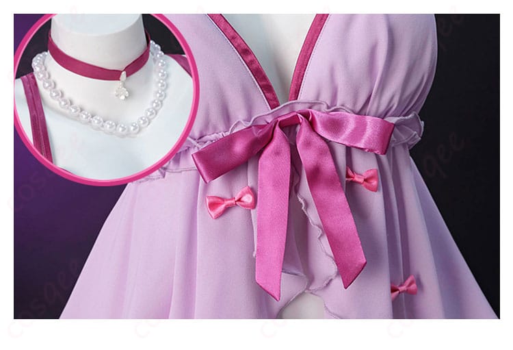 ネックレスとウエストの装飾ディテール画像。加藤恵ランジェリーver.コスプレ衣装の細かい装飾が確認できます。