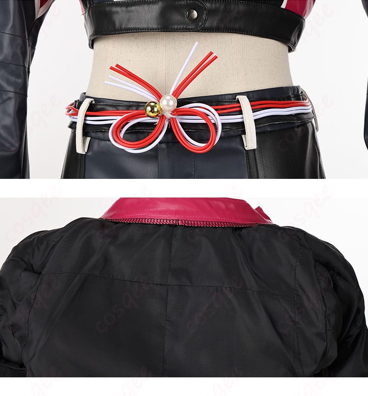 不知火舞 コスプレ衣装の腰部分と内布の素材ディテール。高品質な素材を使用し、着心地も抜群です。