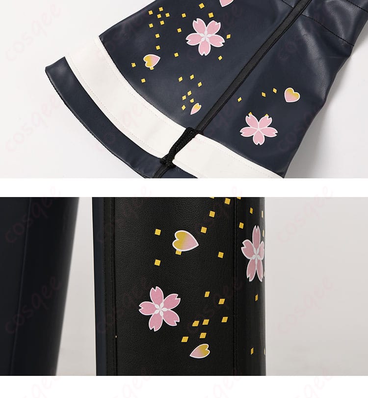 不知火舞 コスプレ衣装のパンツの装飾と袖部分のディテール。美しいデザインがよく表現されています。