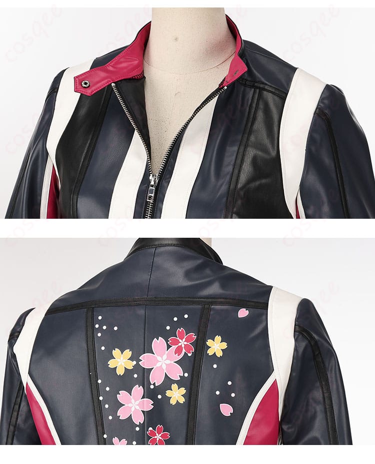 不知火舞 コスプレ衣装の襟元と背面の装飾ディテール。精緻な刺繍とデザインが特徴です。