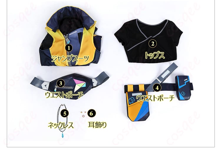 セット内容を示した画像。ウェイレイコスプレ衣装のセットアイテムを紹介。