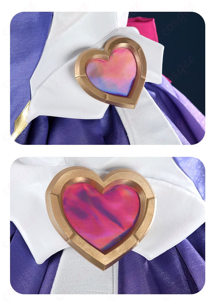 オーバーウォッチ2 キリコ コスプレ衣装の愛心バックデザイン、可愛らしい愛心形の装飾が印象的