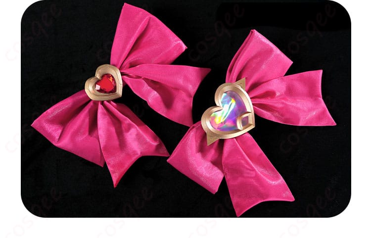 オーバーウォッチ2 キリコ コスプレ衣装の蝶結び装飾の細部、かわいらしい蝶結びが衣装にアクセントを加えています