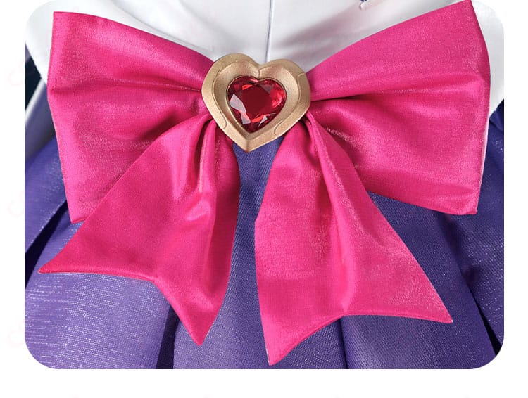 オーバーウォッチ2 キリコ コスプレ衣装の蝶結び装飾の細部、特に胸元に施されたディテールが美しい