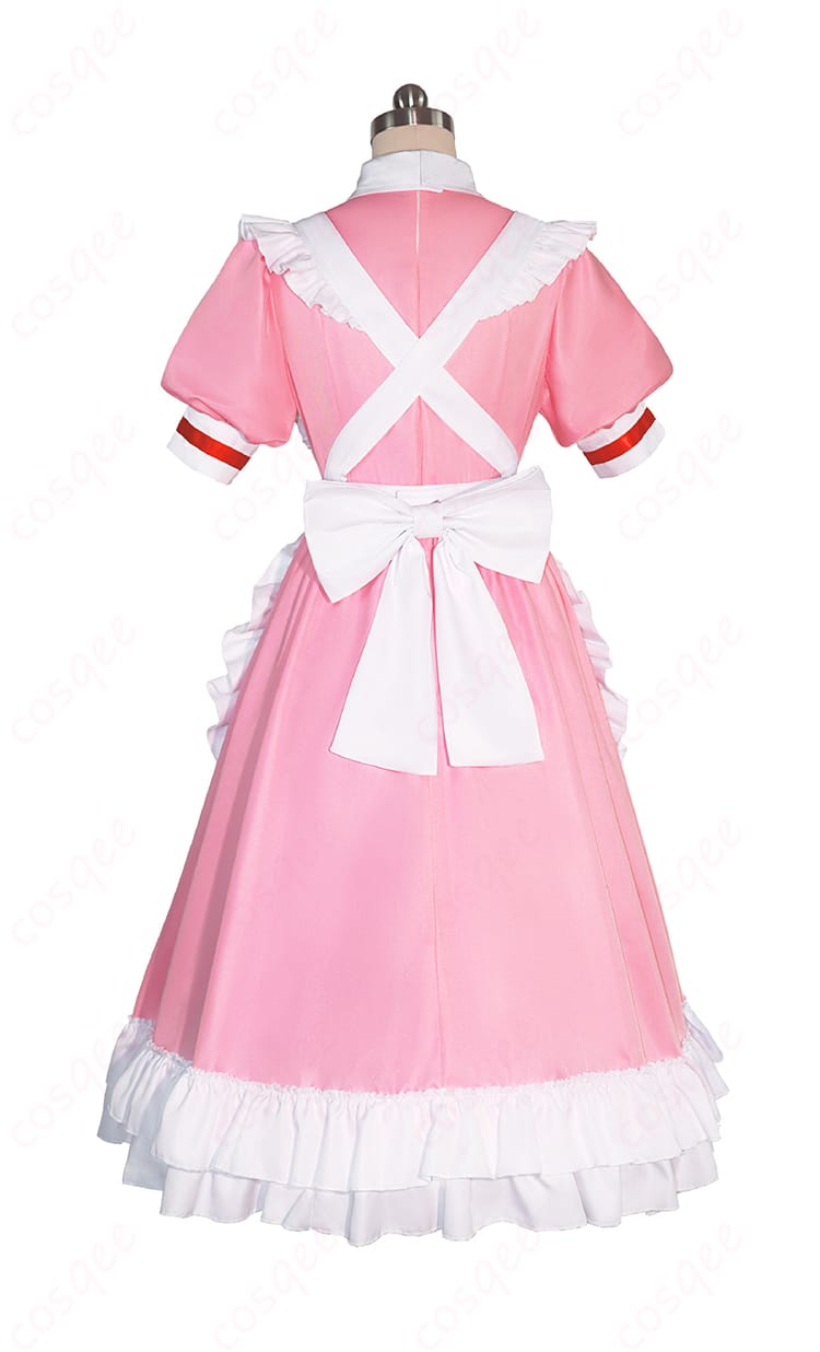 商品背面図。鹿目まどかのメイド服コスプレ衣装の背面デザインが確認できる画像。