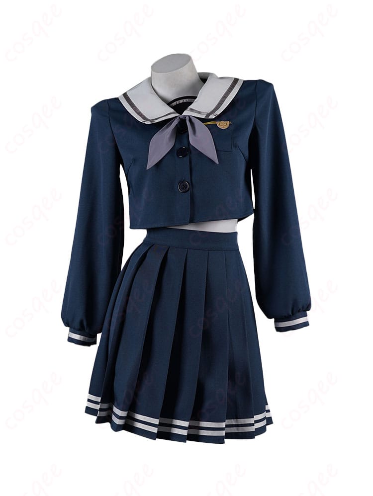 若葉睦 コスプレ衣装 月ノ森女子学園 制服 ダークブルー 正面からの全身画像