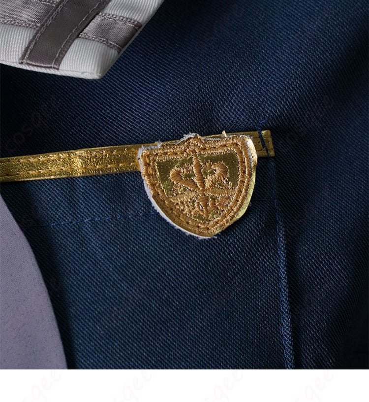 若葉睦 コスプレ衣装 月ノ森女子学園 制服 ダークブルー 胸元の装飾ディテール