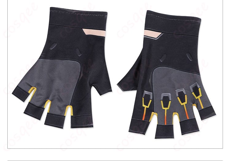 手袋装飾のディテール。テホのコスプレ衣装の手袋がリアルに表現されています。