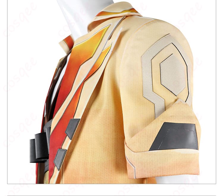 肩袖装飾のディテール。テホのコスプレ衣装の肩と袖部分のデザインが忠実に再現されています。